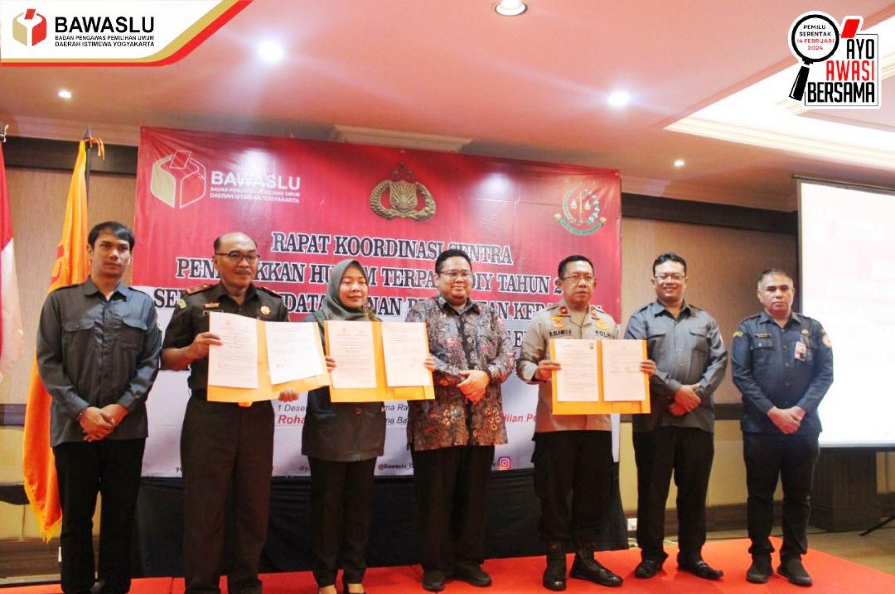 Bawaslu DIY, Polda DIY, dan Kejati DIY Jalin Sinergi Dengan Teken Perjanjian Kerjasama