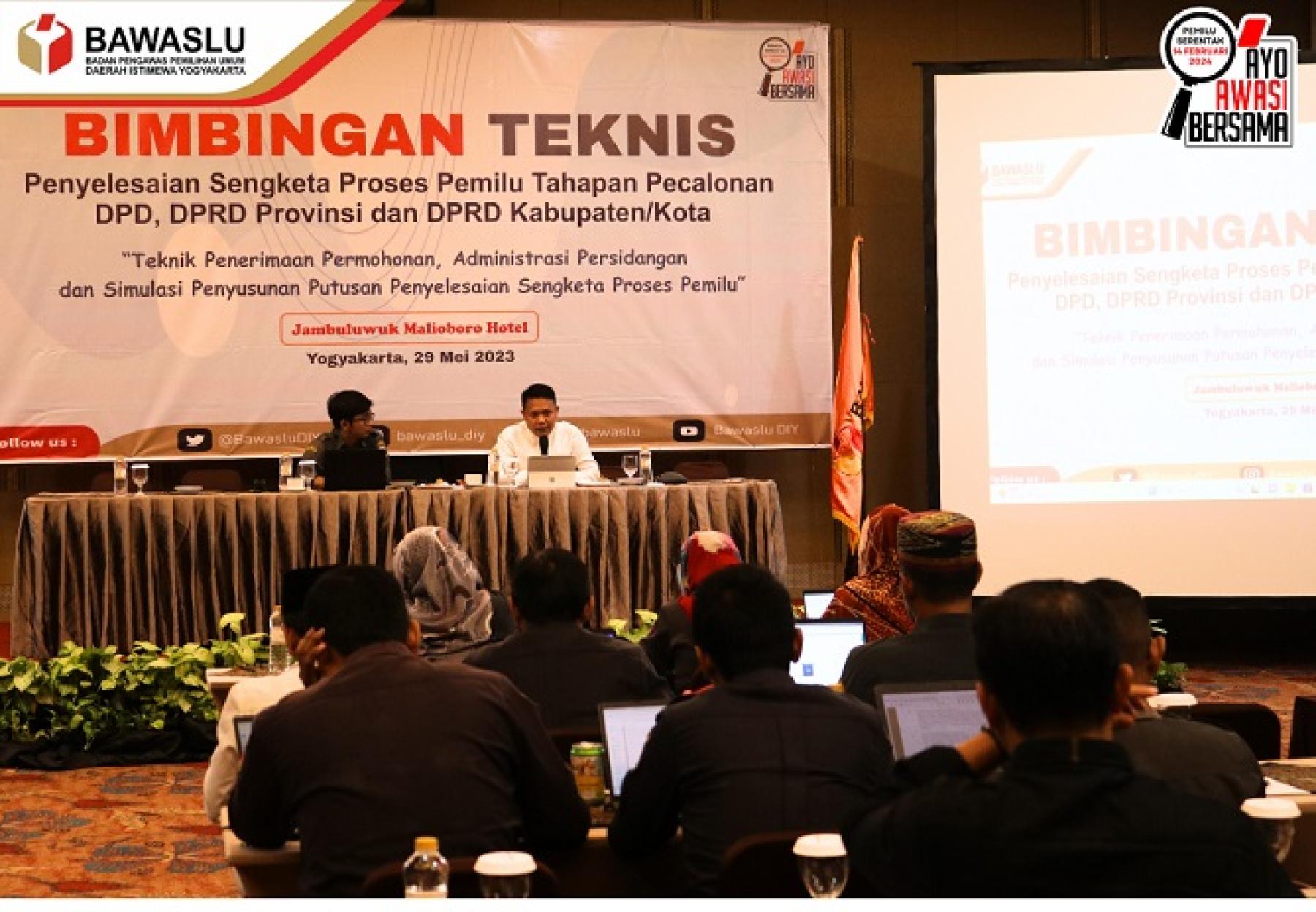 Persiapan Hadapi Sengketa Pemilu, Bawaslu DIY Adakan Bimtek bagi Bawaslu Kabupaten/Kota se-DIY