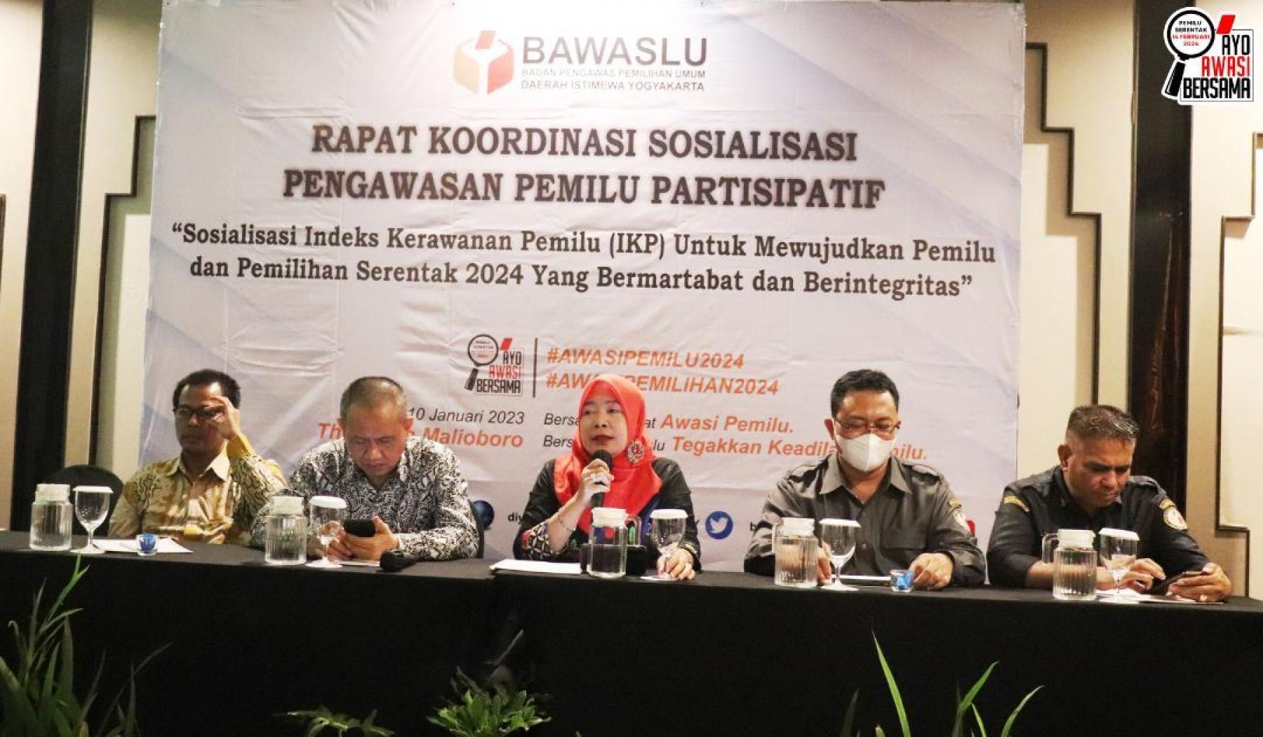 Tingkatkan Kewaspadaan Hadapi Pemilu Serentak 2024, Bawaslu DIY Lakukan Sosialisasi Indeks Kerawanan Pemilu