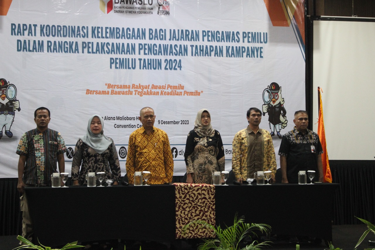 Selaraskan Langkah dalam Mengawal Tahapan Pemilu, Bawaslu DIY Gelar Rakor Kelembagaan