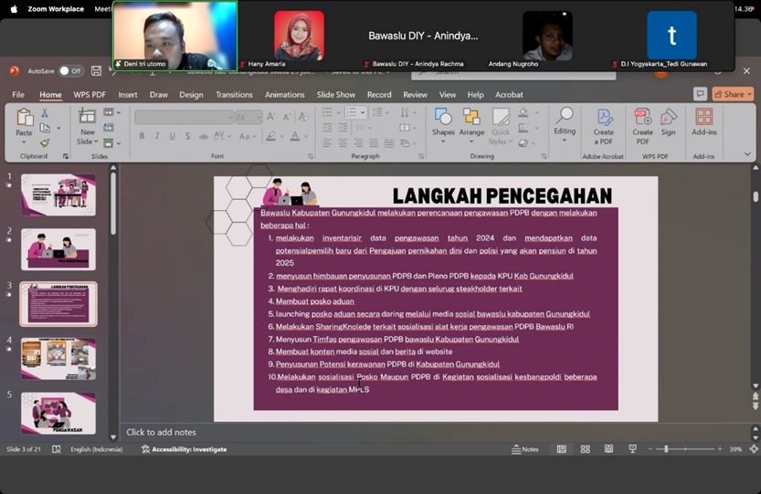 Kawal Hak Pilih, Bawaslu DIY Lakukan Evaluasi Pengawasan PDPB