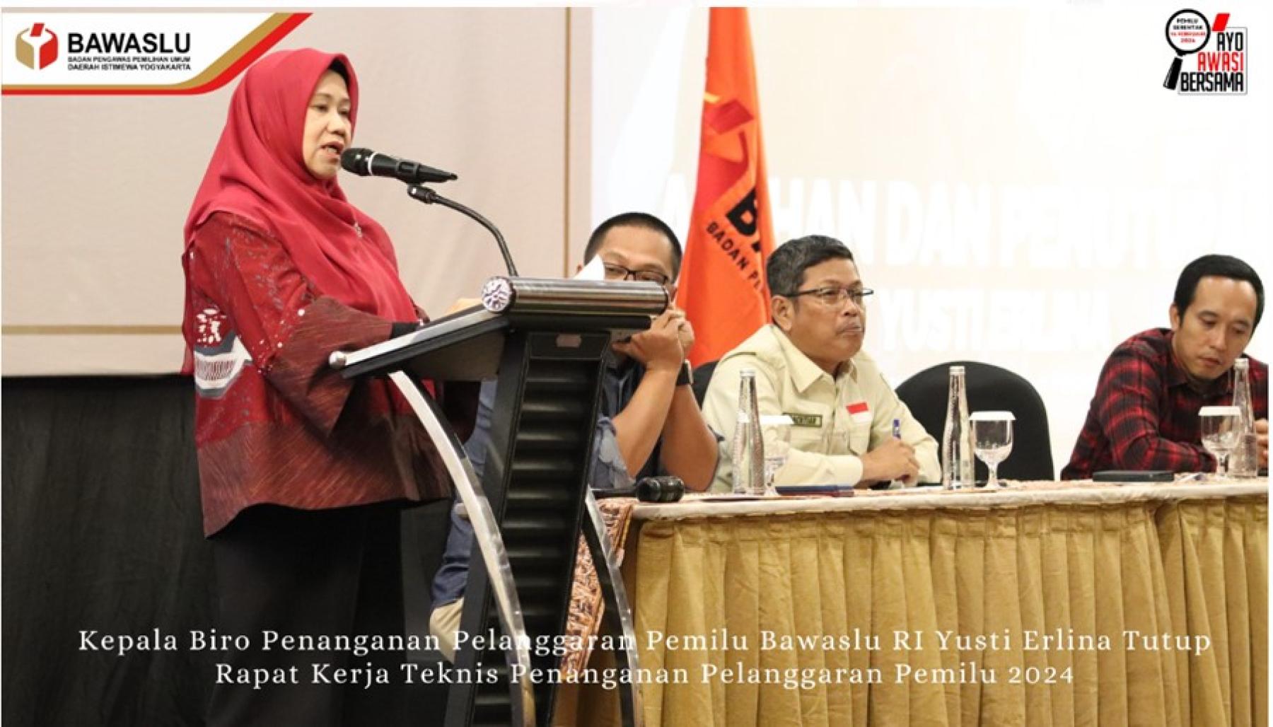 Rapat Kerja Teknis Penanganan Pelanggaran Pemilu Tahun 2024 Telah Selesai, Bawaslu D.I.Yogyakarta Sukses Menjadi Tuan Rumah
