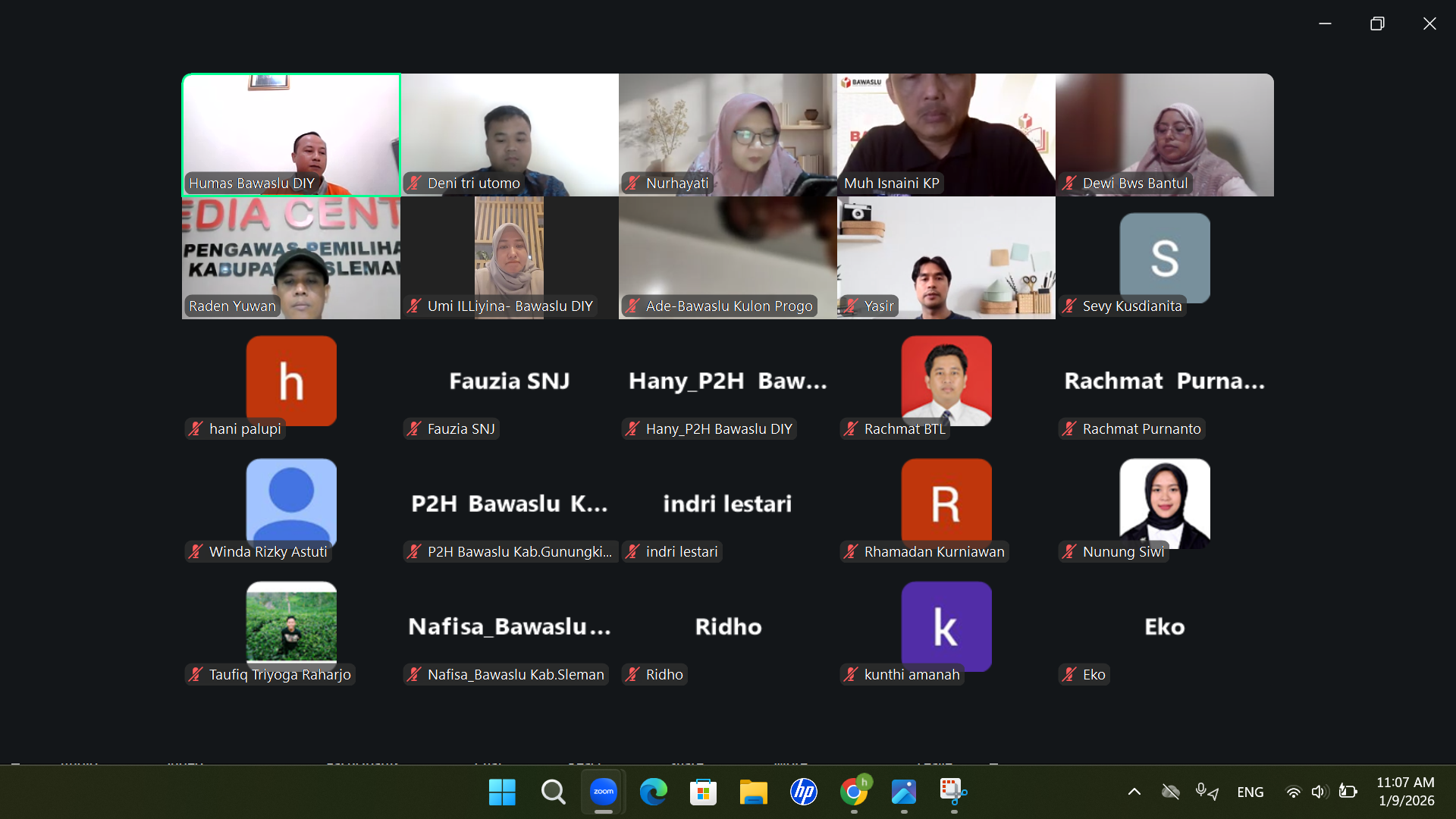 Rapat koordinasi awal tahun bagian pengawas pemilu dan humas tahun 2026