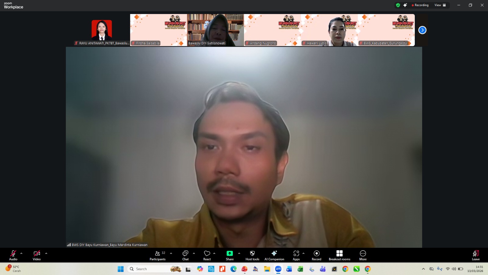 Bayu Mardinta Kurniawan Paparkan Pencegahan Politik Uang pada Ngabuburit Pengawasan Bawaslu Kabupaten Gunungkidul
