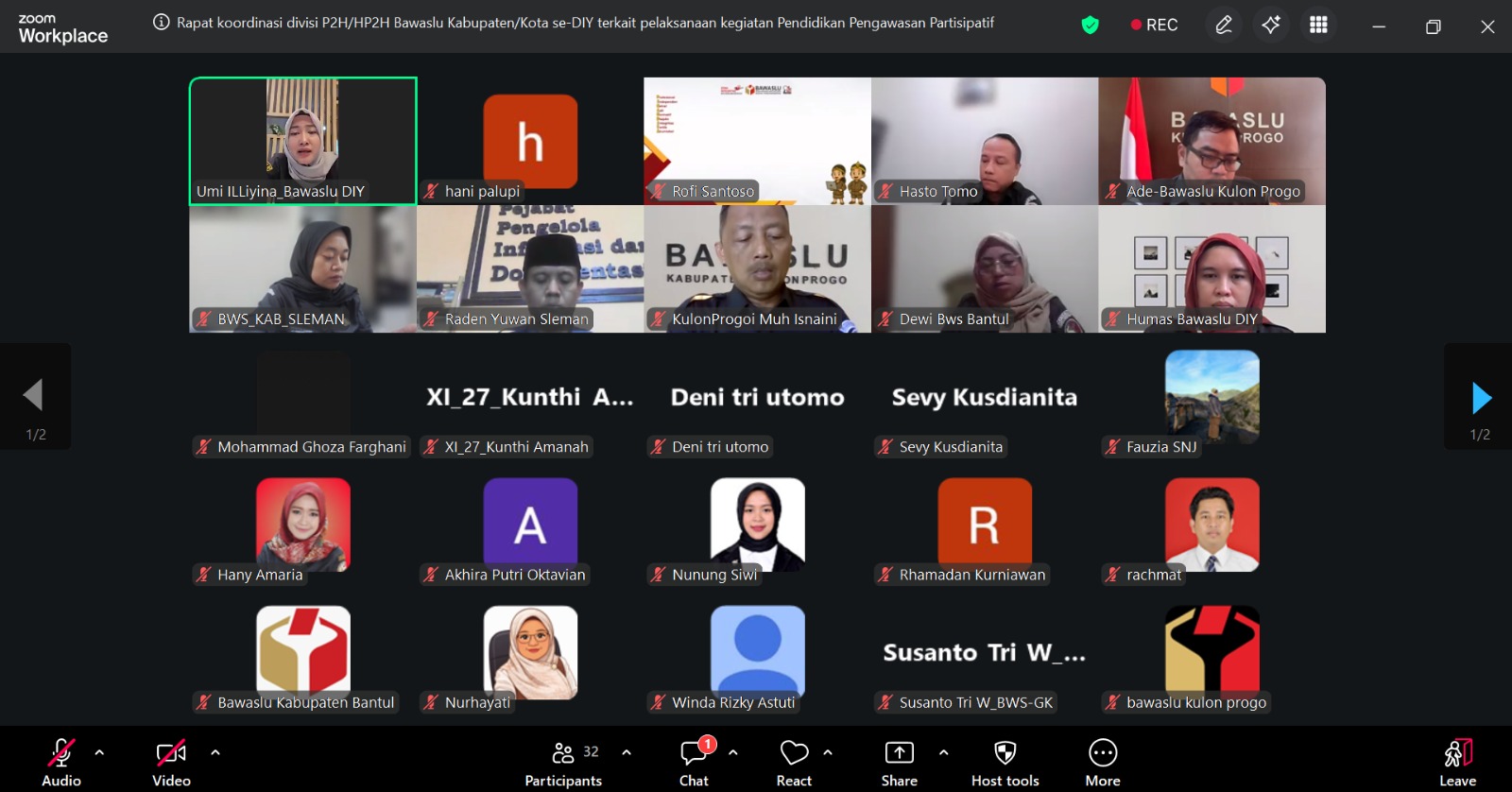 Rapat Koordinasi Pembahasan P2P Bawaslu DIY dan Bawaslu Kabupaten/Kota se-DIY