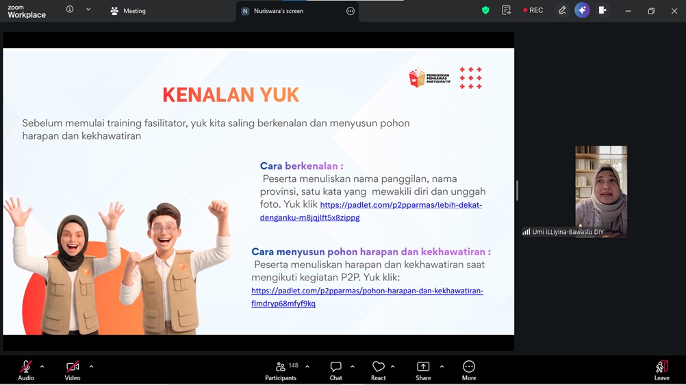 Bawaslu DIY menghadiri rapat TOT Persiapan P2P Bawaslu RI secara daring