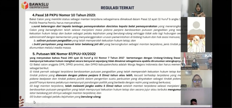 Bawaslu DIY gelar diskusi eksaminasi putusan sengketa proses pemilu Kabupaten Gayo Lues bersama Bawaslu kabupaten/Kota se-DIY