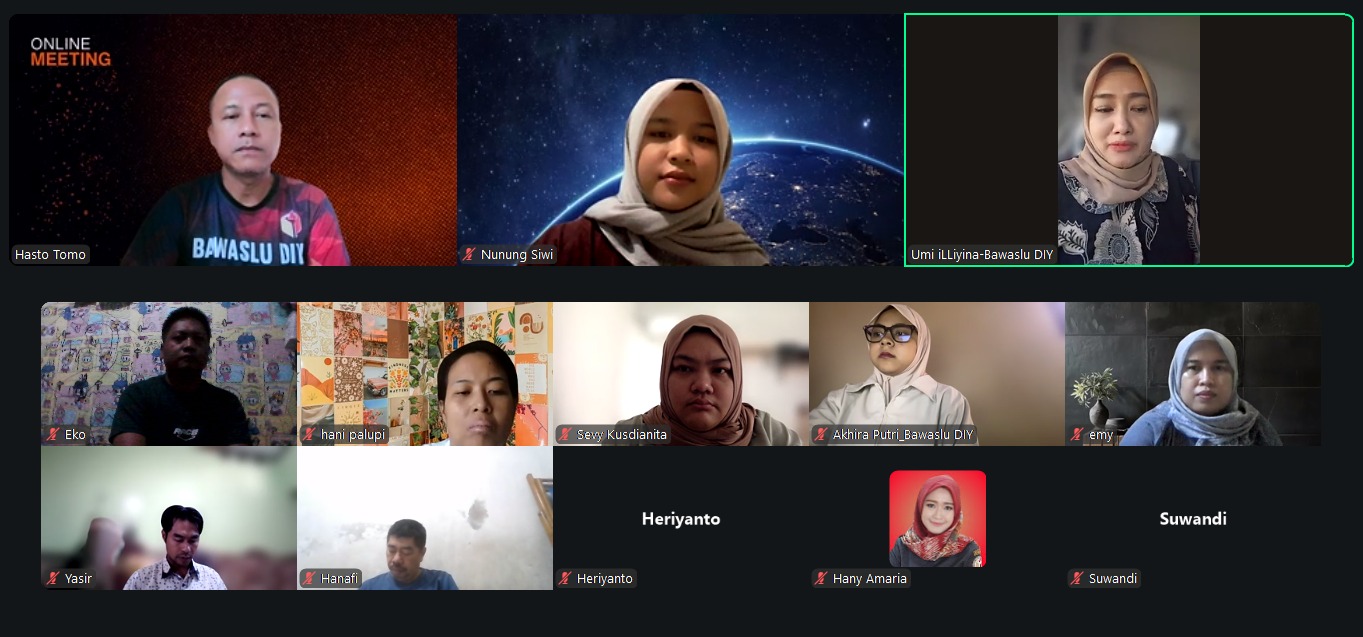 Bawaslu DIY matangkan persiapan pengawasan rapat pleno terbuka KPU tingkat provinsi dengan mendiskusikan hasil pengawasan kabupaten/kota se-DIY