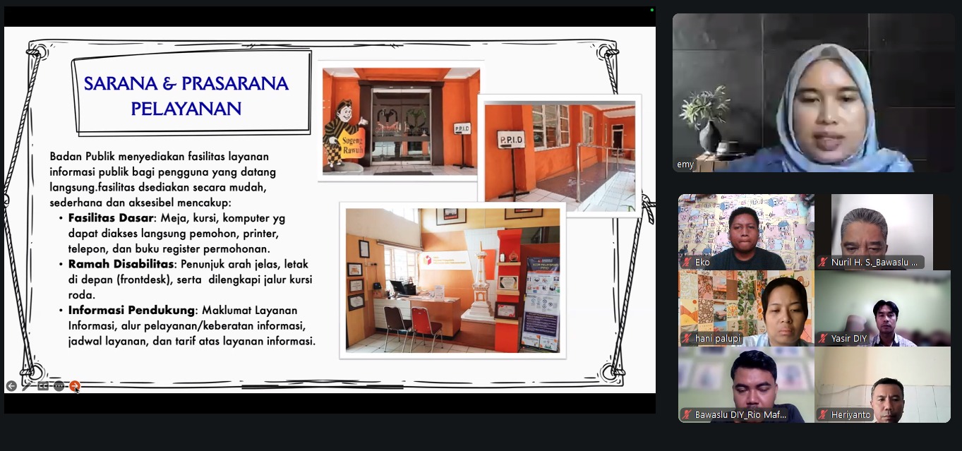 Bawaslu DIY memperdalam pehamaman mengenai pelayanan informasi publik untuk mendukung keterbukaan informasi publik dan tata kelola PPID di lingkungan Bawaslu DIY