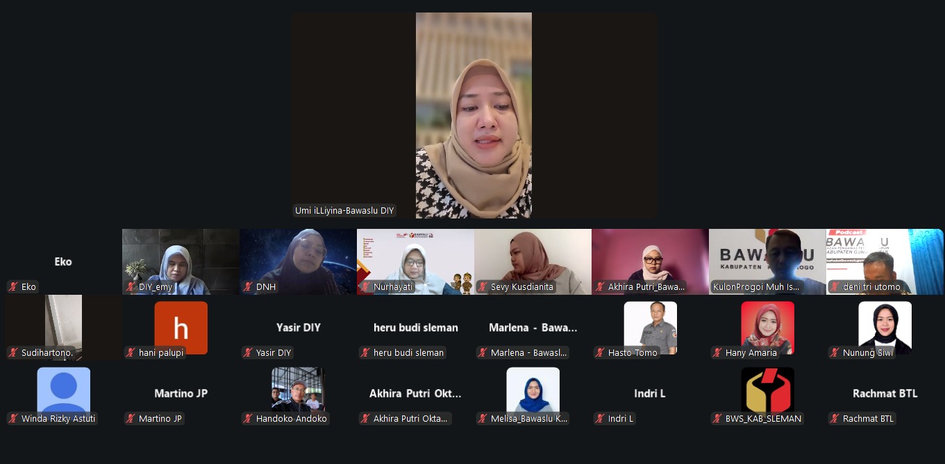 Bawaslu DIY dan Bawaslu Kabupaten/Kota se-DIY melakukan sinkronisasi data hasil pengawasan rapat pleno terbuka Kabupaten/Kota se-DIY jelang rapat pleno tingkat provinsi
