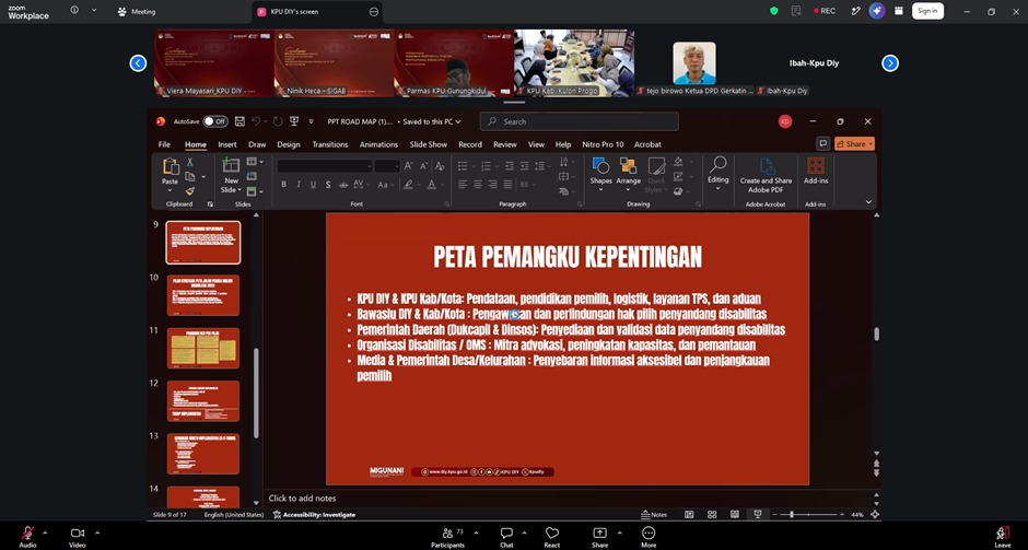 Bawaslu dan KPU DIY bersinergi dalam menciptakan pemilu yang inklusif bagi penyandang disabilitas pada Pemilu tahun 2029