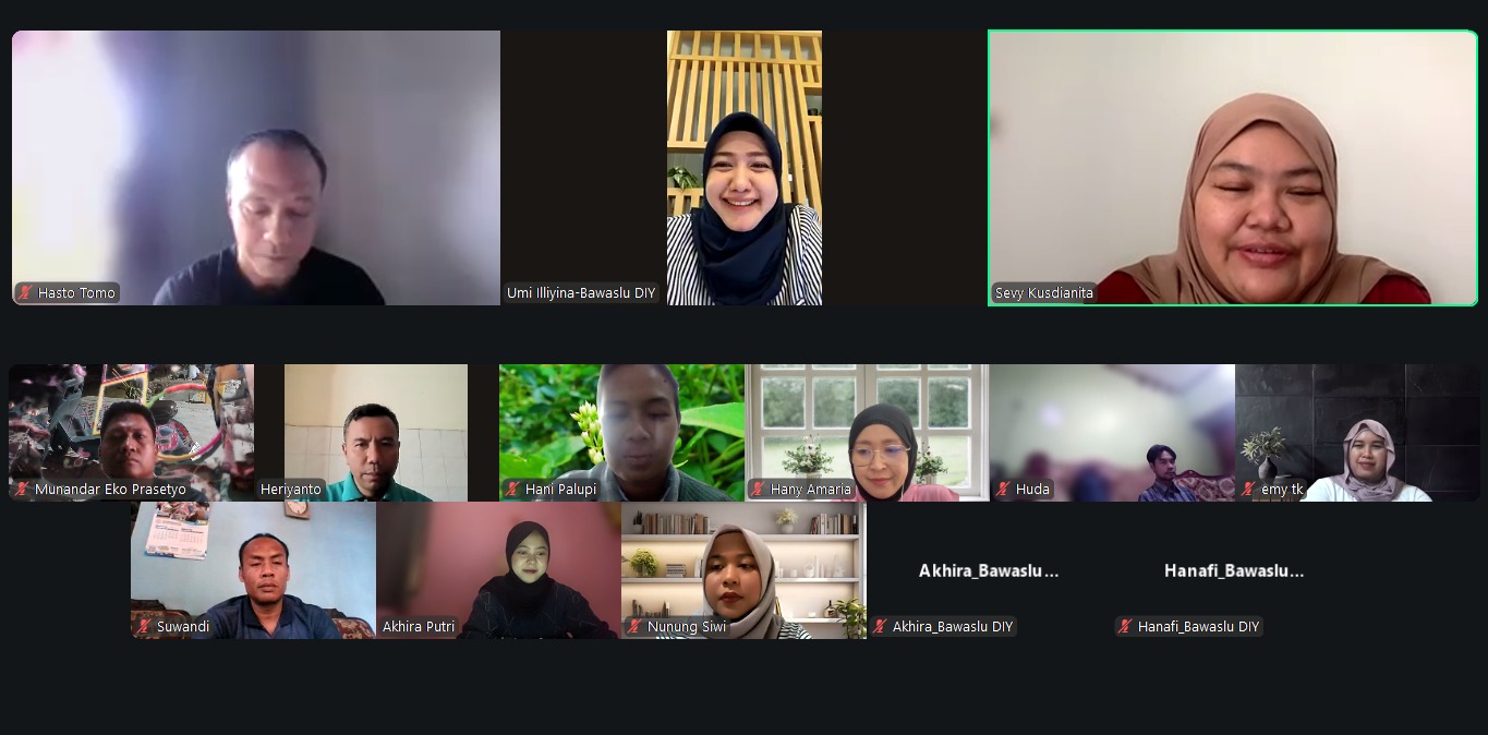 Divisi Pencegahan, Partisipasi Masyarakat dan Humas Bawaslu DIY mendiskusikan sejumlah rangkaian kegiatan dan strategi pelaksanaannya di bulan September ini.