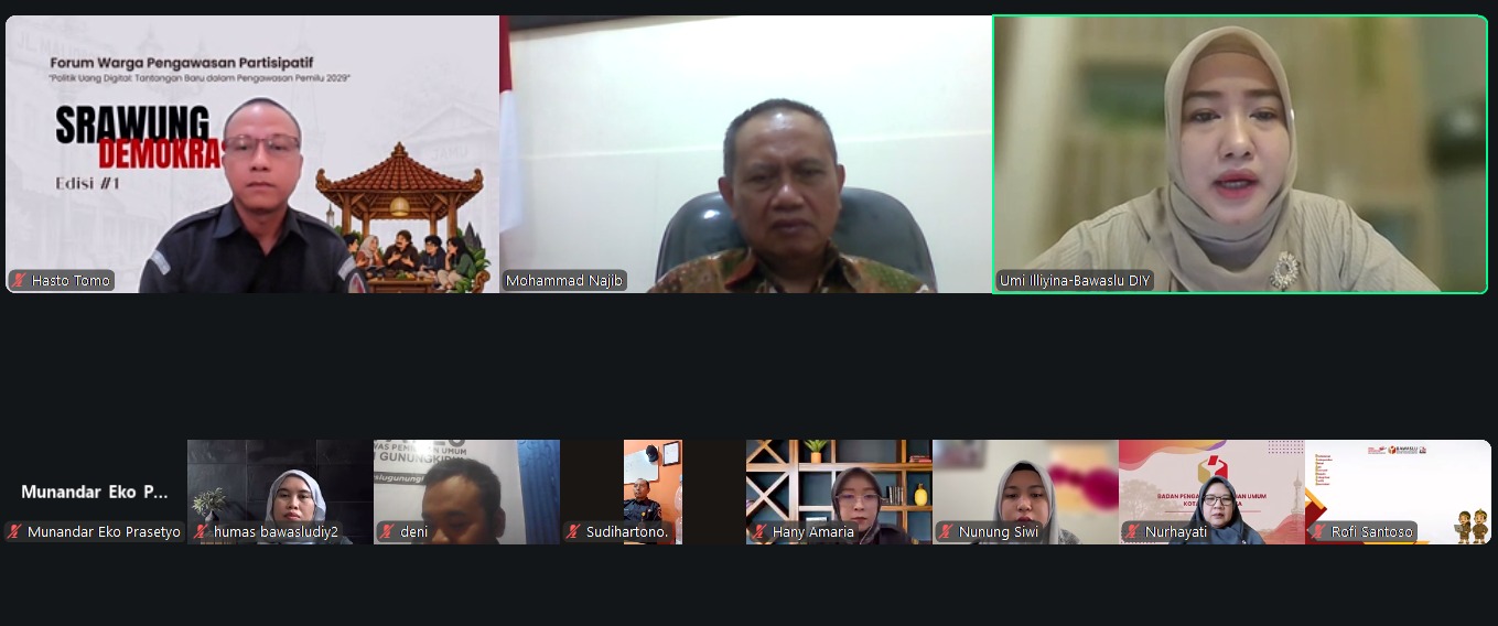 Bawaslu DIY dan Bawaslu Kabupaten/Kota se-DIY matangkan persiapan pengawasan pleno PDPB triwulan III pada tingkat Kabupaten/Kota