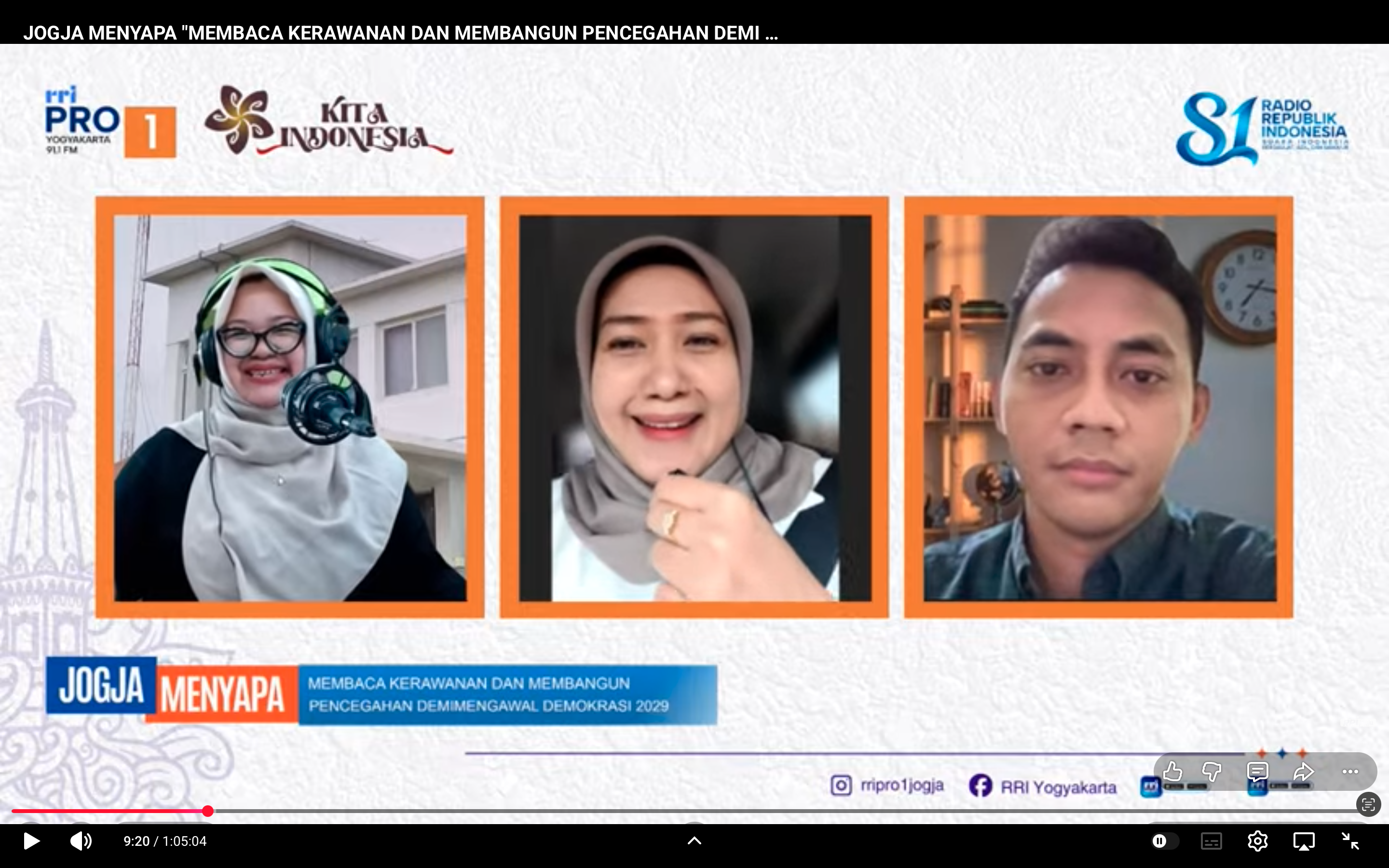 Bawaslu DIY dan PANDEKHA melakukan dialog interaktif di RRI Pro 1 Yogyakarta untuk mengupas pemilu dan politik uang 