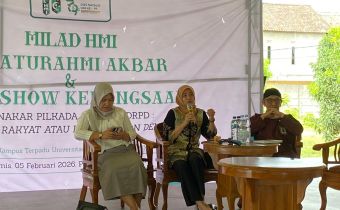 Koordinator Divisi Pencegahan Partisipasi Masyarakat dan Humas Bawaslu DIY menjadi narasumber dalam Milad HMI ke-79