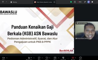 Bawaslu DIY ikuti sosialisasi panduan kenaikan gaji berkala (KGB) ASN Bawaslu dari Bawaslu RI secara daring